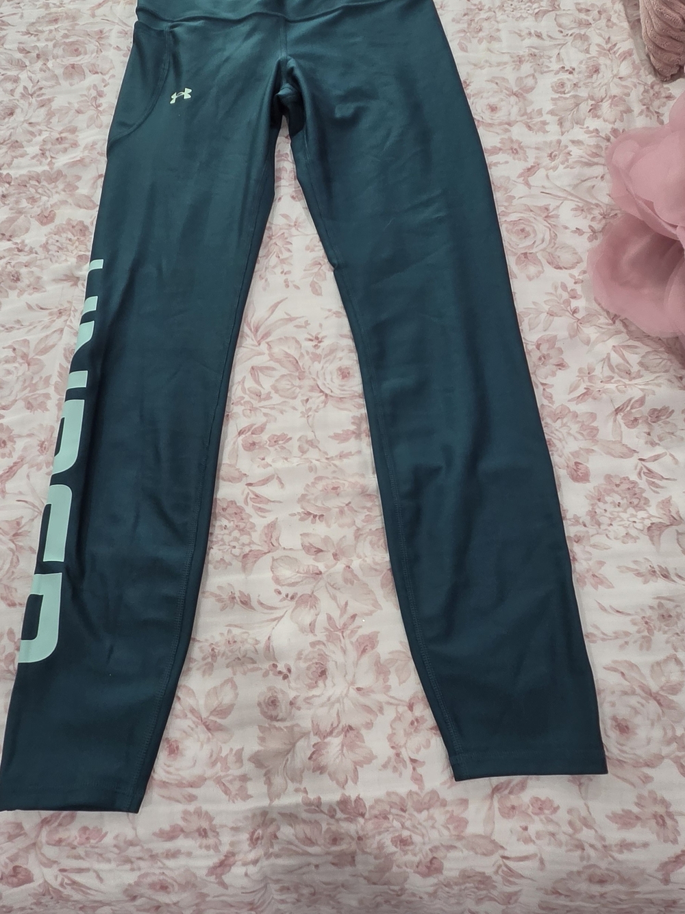 WOMEN'S Under Armour Teal Active Leggings with Side Logo MEDIUM